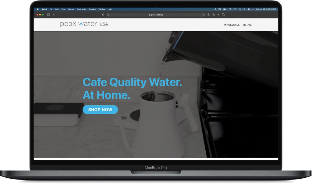 Peak Water Website Homepage